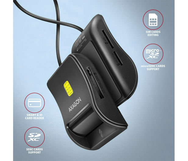 Axagon CRE-SM3SD 4-slot Smart card FlatReader czytnik - 1485437 - zdjęcie 2
